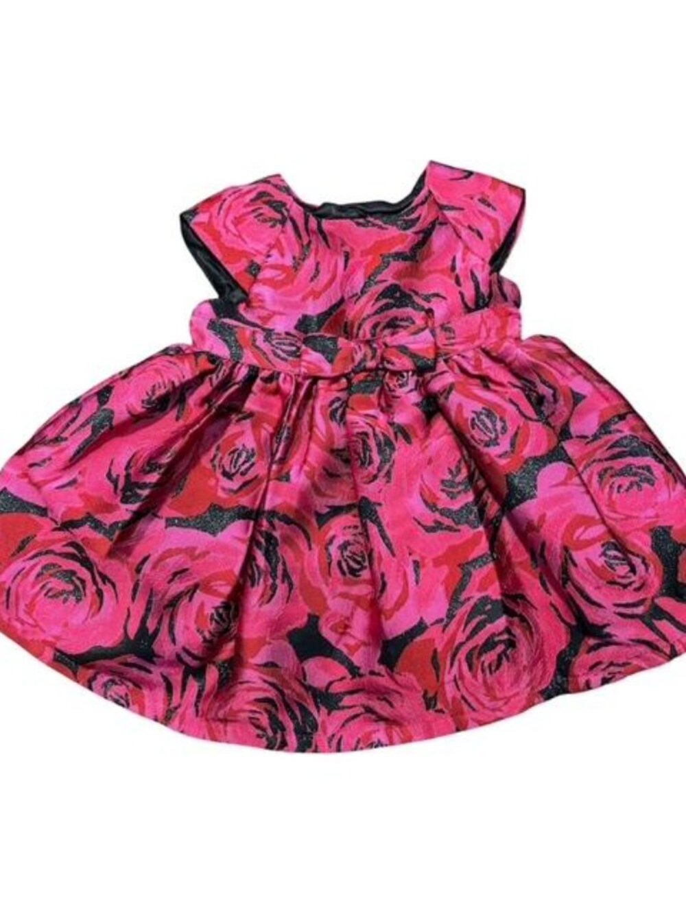 The Children's Place Red Pink Black Rose Dress Black Tulle Slip Size 6-9 Months